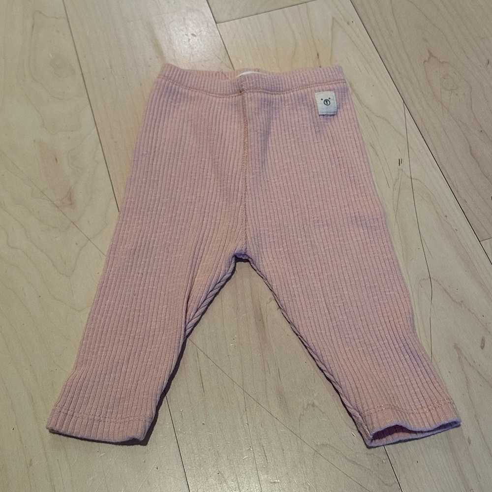 Zara Ribbed Pink Leggings, 3-6 month